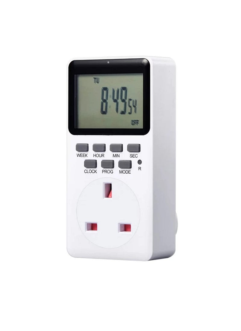 Generic - Digital Timer Switch Socket Plug-in Programmable 24 Hours & 7 Days Energy Saving 230VAC 13A Timer Switch Energy Saving Intelligent Electronic Timing Socket - Image 1