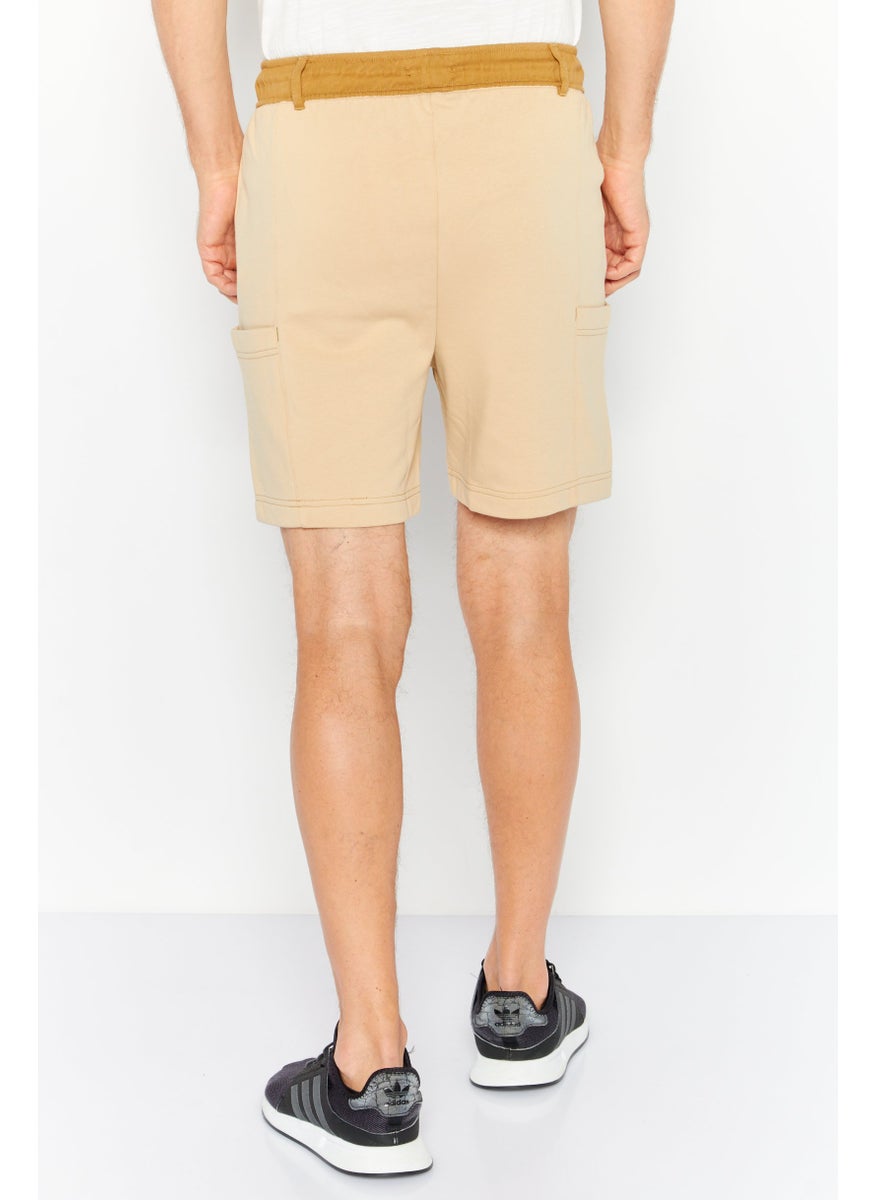 ESPRIT Men Drawstring Solid Basic Short, Beige  - Image 4