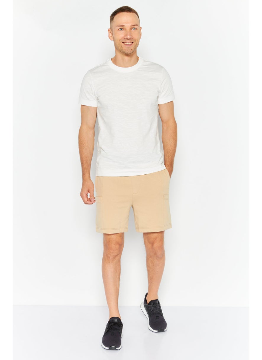 ESPRIT Men Drawstring Solid Basic Short, Beige  - Image 2