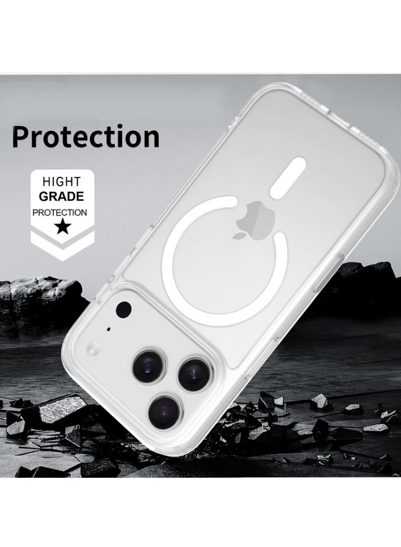 X-level iPhone 17 Pro MagSafe Case Magnetic Back Cover,【 Shockproof Protection】Translucent Matte Back, Slim Phone Cover with Strong Magnet for Apple 17 Pro (2025)(White) - Image 4