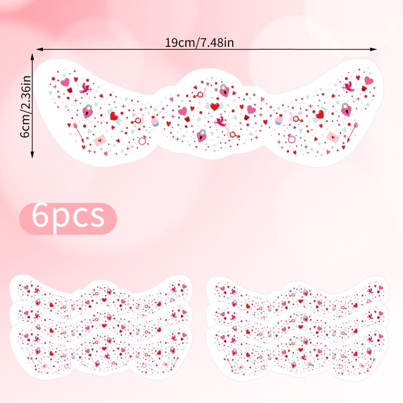Sinbana 6 Sheet Valentine Freckles Patch, Sparkle Freckles Glitter Temporary Tattoo with Heart & Love Element Mix Face Makeup Patches for Women Girls Kids Party Supplies - Image 2