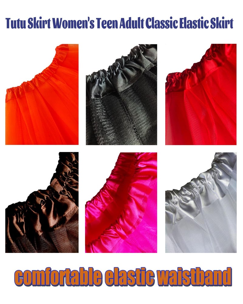 SUFEINI Women's 3-Layered Tulle Tutu Skirt, Red, L (for Adult, Party-Goers, Dancers, Halloween Enthusiasts) - Image 5