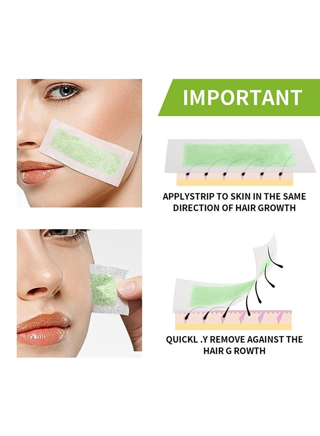 SUMAX Facial Wax Strips for Hair Removal, Double Sides Facial Body Wax Strips, Waxing Kit with (30 Face Wax Strips+4 Calming Oil Wipes)  For Women Man - Image 3