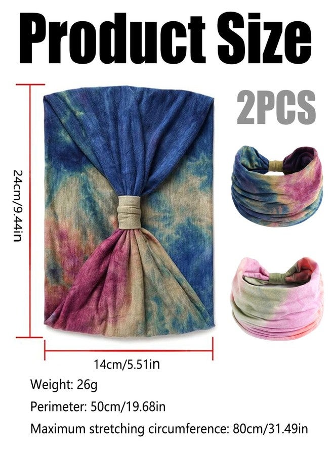 KalamkariX 2PCS Bandanas for Women, Boho Hair Accessories for Women, Stylish Headbands for Fitness and Yoga, Hairband for Woman, Soft Cotton Head Scarves for Running and Gym Activities - Image 2