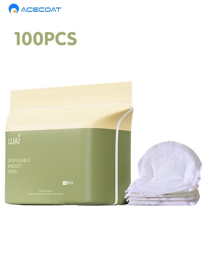ACECOAT Disposable Nursing Pads, Ultra Thin Breast Pads for Breastfeeding, Ultra-Absorbent and Soft Portable Breast Pads, Portable Nipple Pads, Leak-Proof, Super Absorbent, Keep Dry Nipple Pads（100 pieces ） - Image 1