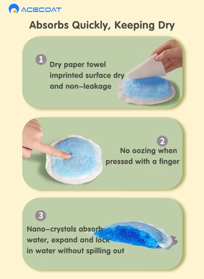 ACECOAT Disposable Nursing Pads, Ultra Thin Breast Pads for Breastfeeding, Ultra-Absorbent and Soft Portable Breast Pads, Portable Nipple Pads, Leak-Proof, Super Absorbent, Keep Dry Nipple Pads（100 pieces ） - Image 4