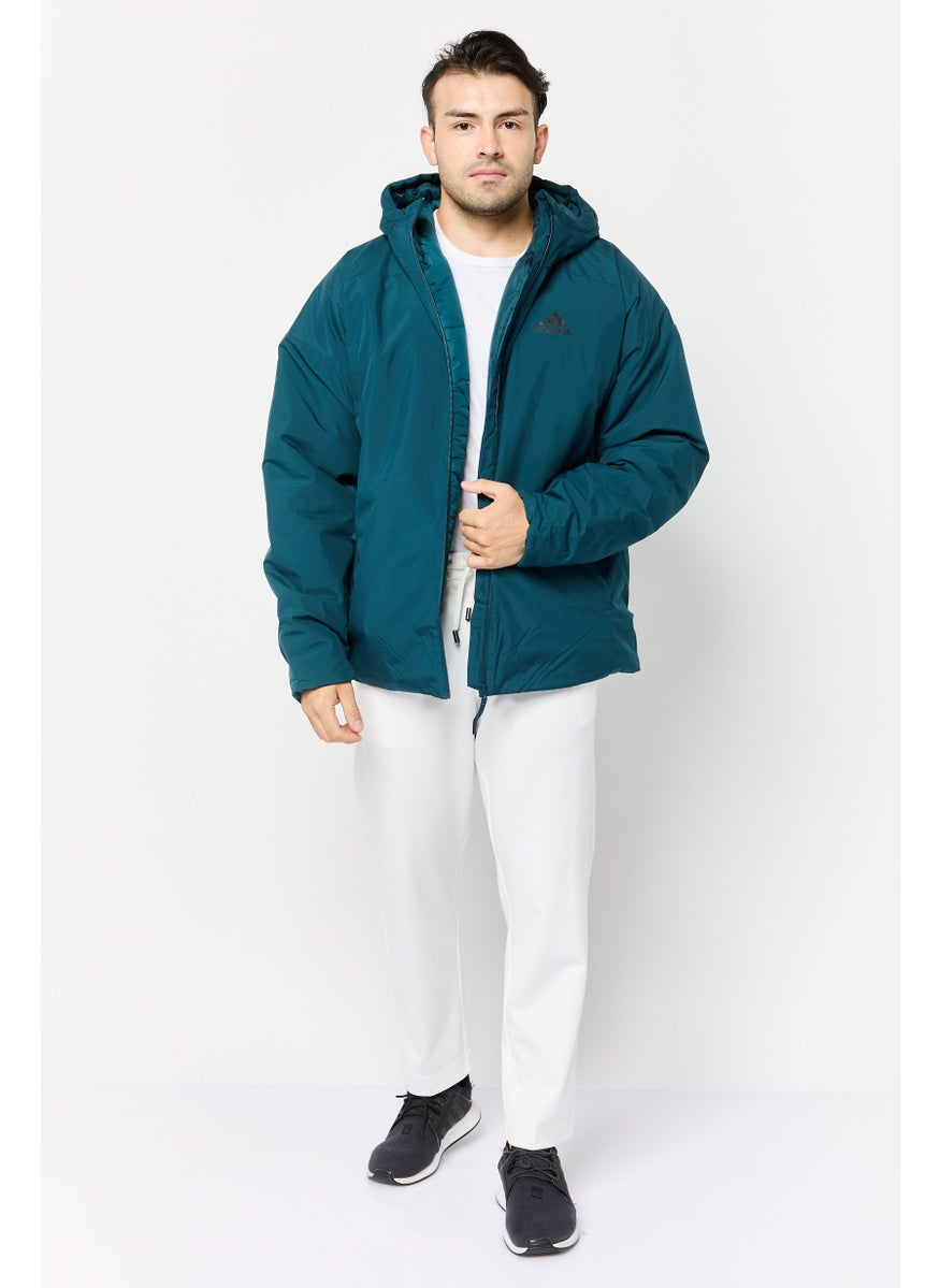 Adidas Men Sportswear Fit Long Sleeve Outdoor Traveer Insulated Jacket, Teal Green  - Image 2