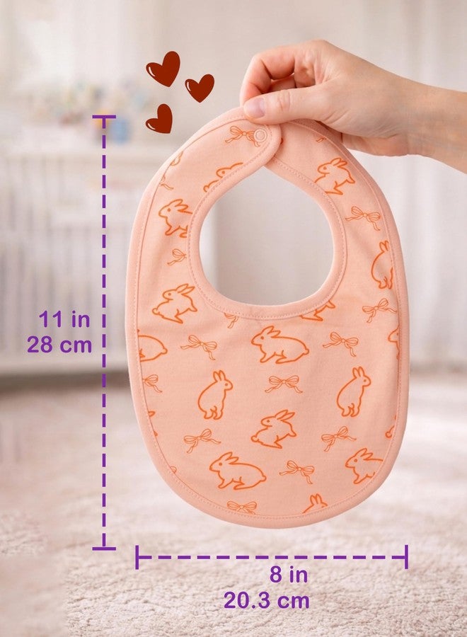 Kidbea Organic Cotton Baby Bib, Adjustable Snap Closure Soft Absorbent Feeding Bibs Apron for Newborns & Infants Child With Cute Prints | Reusable Baby Essential (Pack of 3) - Image 5