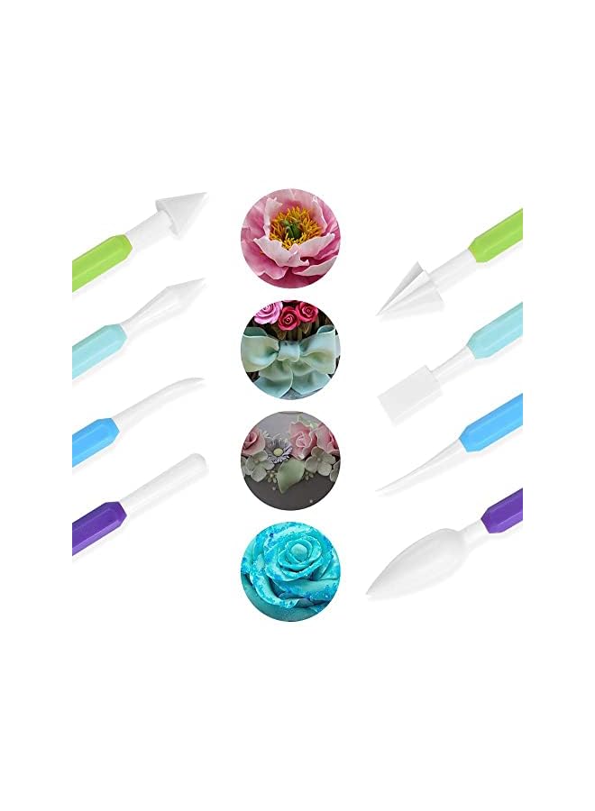 كاست ويف مجموعة أدوات تزيين الكعك من 9 قطع، مجموعة أدوات تشكيل الفوندان مع 18 شكلاً مختلفًا لنحت معجون الزهور، طين النمذجة، أداة صناعة السكر، ملحقات الخباز - Image 5