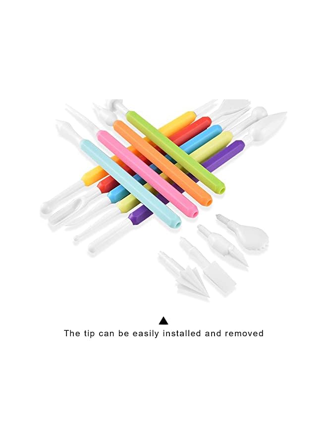 كاست ويف مجموعة أدوات تزيين الكعك من 9 قطع، مجموعة أدوات تشكيل الفوندان مع 18 شكلاً مختلفًا لنحت معجون الزهور، طين النمذجة، أداة صناعة السكر، ملحقات الخباز - Image 2