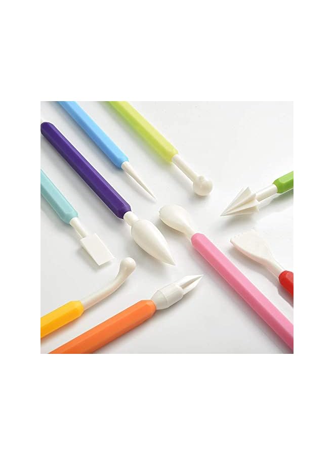 كاست ويف مجموعة أدوات تزيين الكعك من 9 قطع، مجموعة أدوات تشكيل الفوندان مع 18 شكلاً مختلفًا لنحت معجون الزهور، طين النمذجة، أداة صناعة السكر، ملحقات الخباز - Image 3