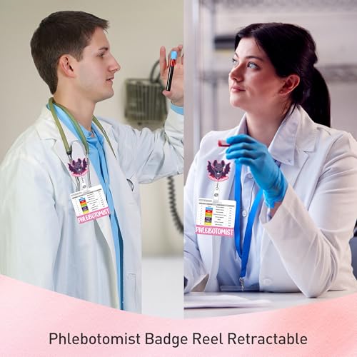 MENIFEND Phlebotomy Badge Reel and Order of Draw Badge Card, Cute Bat Retractable ID Holder and Buddy Card with Order of Draw Reference, Phlebotomist Work Accessories Gift - Image 5
