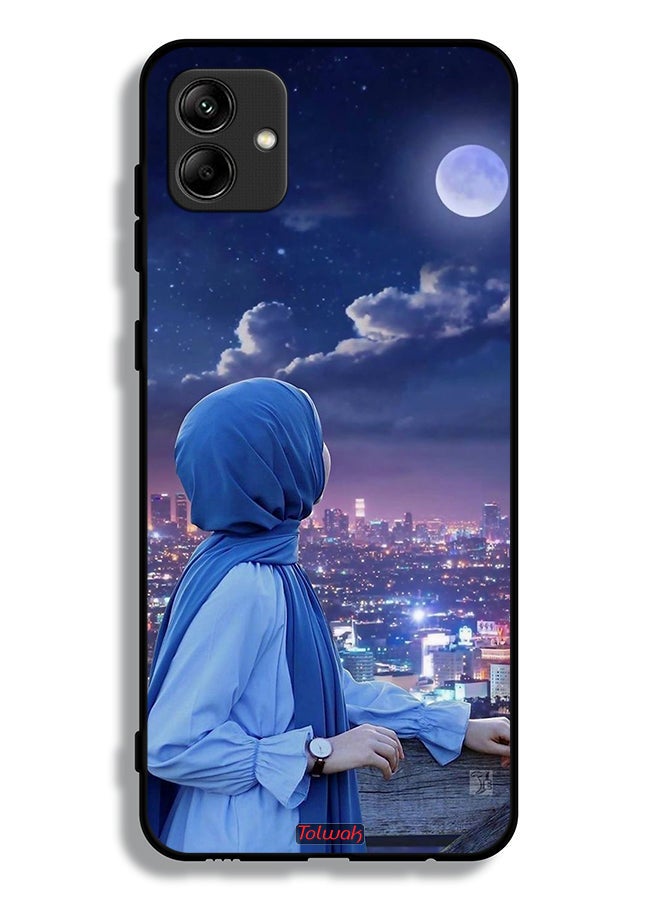 Tolwak Samsung Galaxy A04 Protective Case Cover Looking At Moon Hijab Girl - Image 1