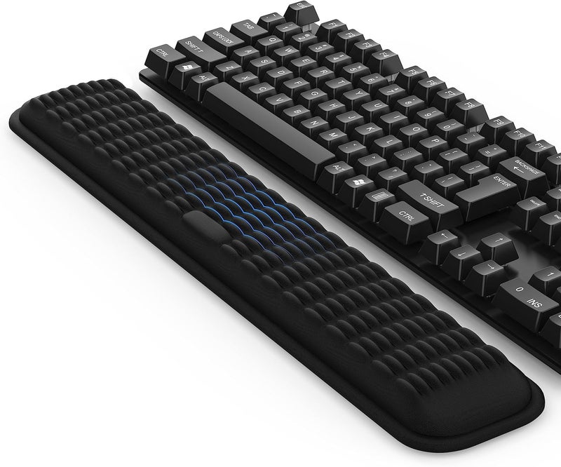 MEKASS Keyboard Wrist Rest, Soft Memory Foam Wrist Support for Keyboard, Keyboard Hand Rest Pad for Wrist Pain Relief, Keyboard Wrist Guard for Long Hours of Work, Gaming, Studying（Classic Black） - Image 1