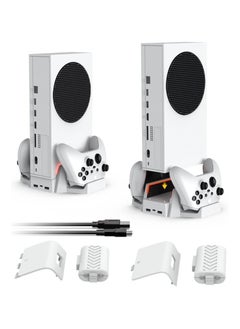 DOBE Cooling Stand for Xbox Series S, Vertical Cooling and Charging Stand, cooling station, Dual Controller USB Ports 2 x 800mAh Rechargeable Batteries for XSX|S/One S/One X/One cooling system coolingfan  - Image 1