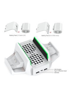 DOBE Cooling Stand for Xbox Series S, Vertical Cooling and Charging Stand, cooling station, Dual Controller USB Ports 2 x 800mAh Rechargeable Batteries for XSX|S/One S/One X/One cooling system coolingfan  - Image 3