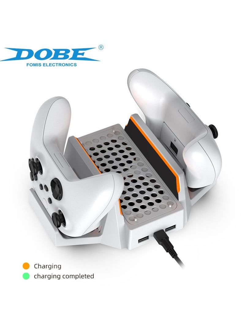 DOBE - Cooling Stand for Xbox Series S, Vertical Cooling and Charging Stand, cooling station, Dual Controller USB Ports 2 x 800mAh Rechargeable Batteries for XSX|S/One S/One X/One cooling system coolingfan - Image 1