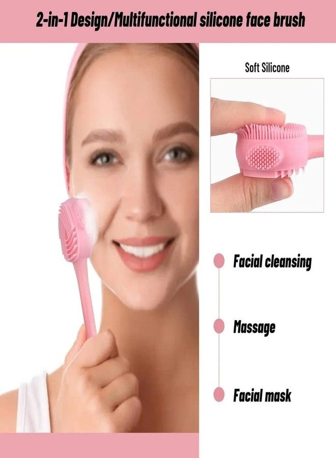 PHILBENT 4 In 1 Soft Silicone Blackhead Remover | Face Scrubber Brush | Face Mask Applicator & Scrubber | Skin-friendly Facial Cleaning Brush. [PINK COLOR, PACK OF 1] - Image 2