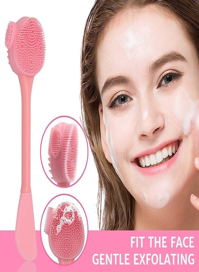 PHILBENT 4 In 1 Soft Silicone Blackhead Remover | Face Scrubber Brush | Face Mask Applicator & Scrubber | Skin-friendly Facial Cleaning Brush. [PINK COLOR, PACK OF 1] - Image 5