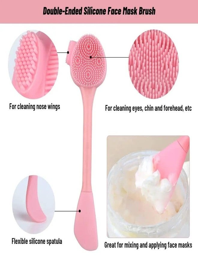PHILBENT 4 In 1 Soft Silicone Blackhead Remover | Face Scrubber Brush | Face Mask Applicator & Scrubber | Skin-friendly Facial Cleaning Brush. [PINK COLOR, PACK OF 1] - Image 4