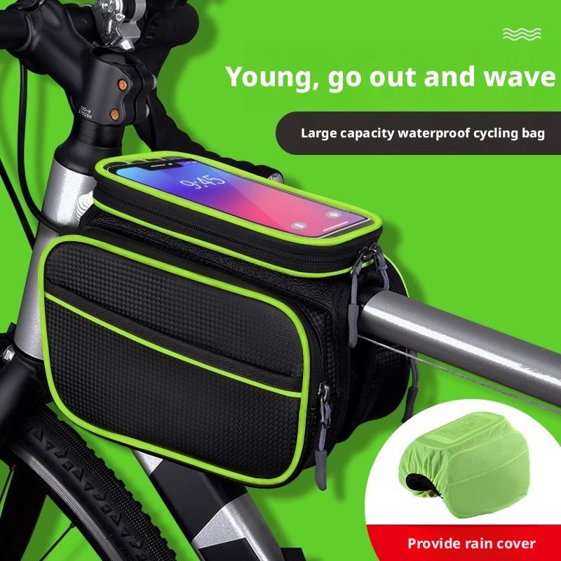 Bicycle Top Tube Bag Waterproof Phone Holder Crossbar Bag - Image 2