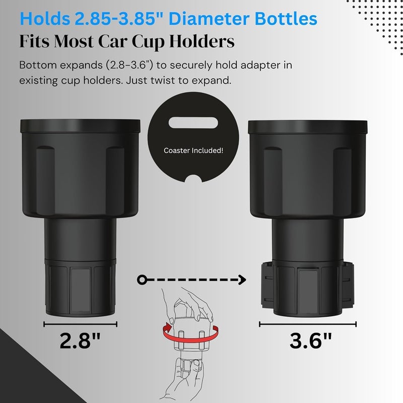 Multifunctional Car Cup Holder Expander with Adjustable Base for Large Bottles - Image 4
