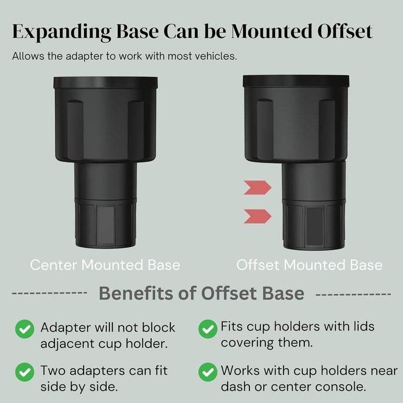 Multifunctional Car Cup Holder Expander with Adjustable Base for Large Bottles - Image 5