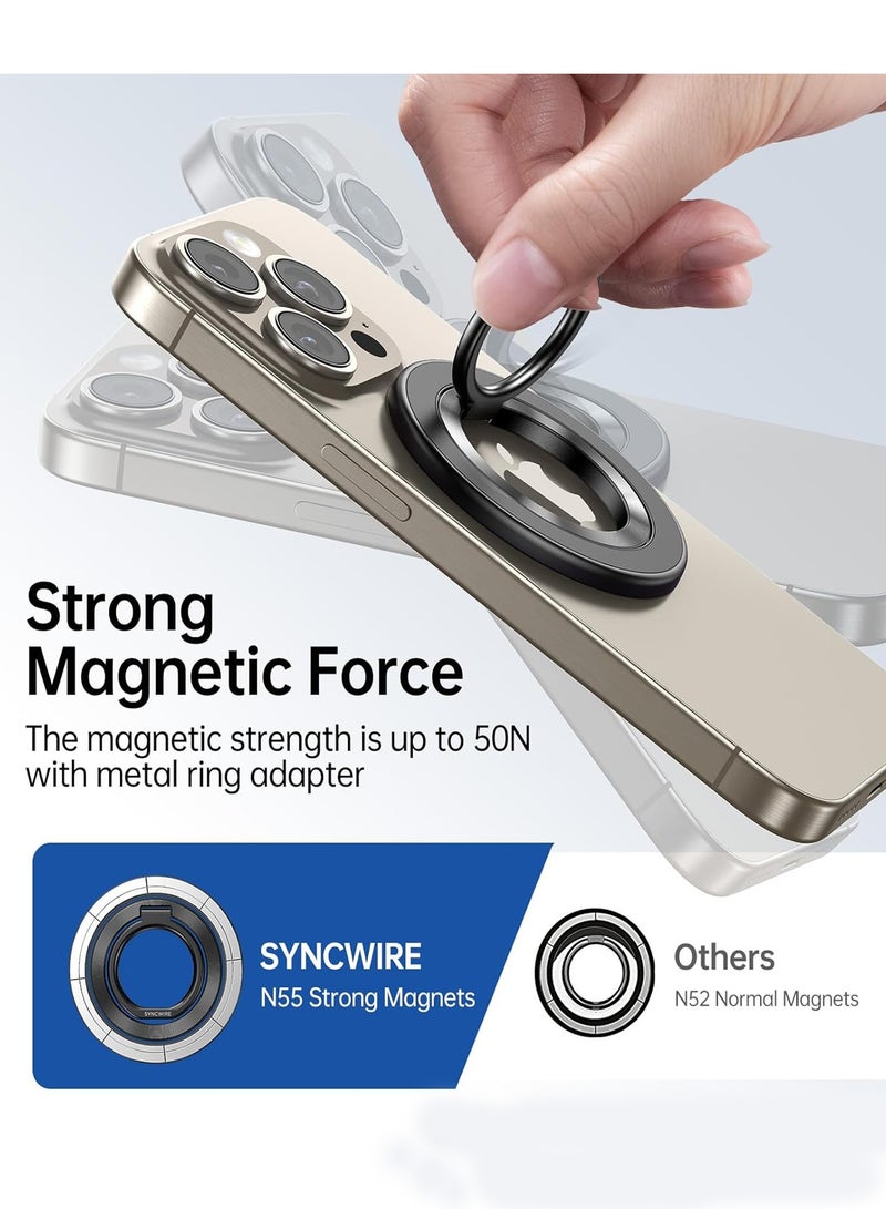 دراكلاو حامل حلقي مغناطيسي للهاتف متوافق مع تقنية MagSafe، حامل تثبيت للهاتف المحمول قابل للدوران 360 درجة، مزود بحلقة إصبع وقاعدة تثبيت مغناطيسية مزدوجة الجوانب، متوافق مع ملحقات MagSafe لأجهزة iPhone 17/16/15/14/13/12. - Image 4
