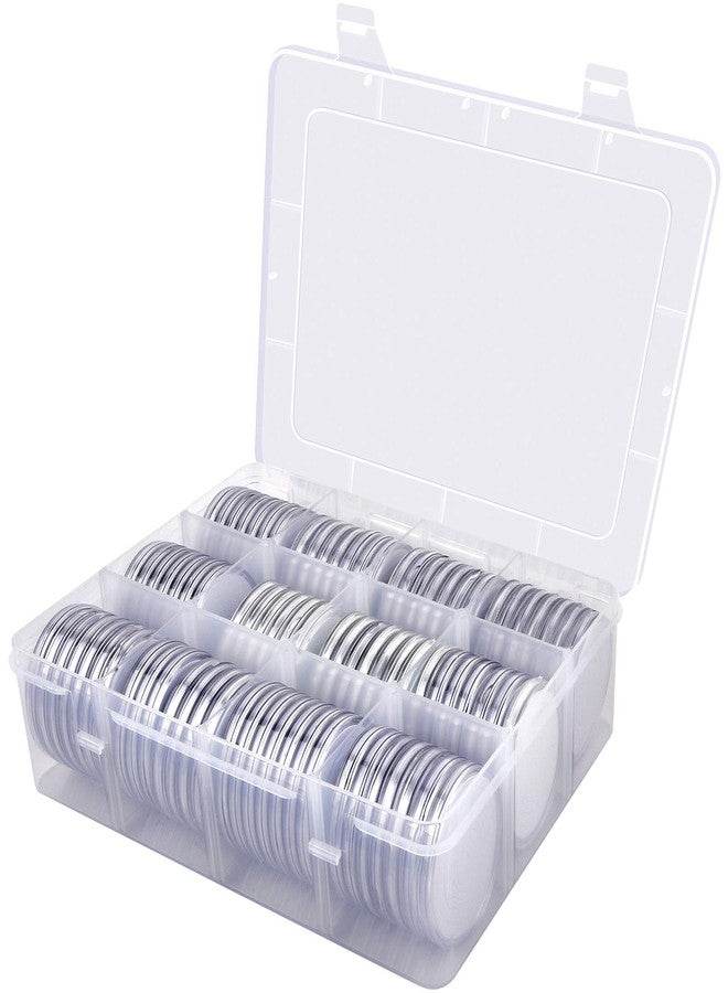 ALCYON 84 Pieces 46 mm Coin Capsules, with Foam Gasket and Plastic Storage Organizer Box, Coins Holder Collector Case for Coin Collection Supplies 6 Sizes (20/25/27/30/38/46mm) - Transparent - Image 1