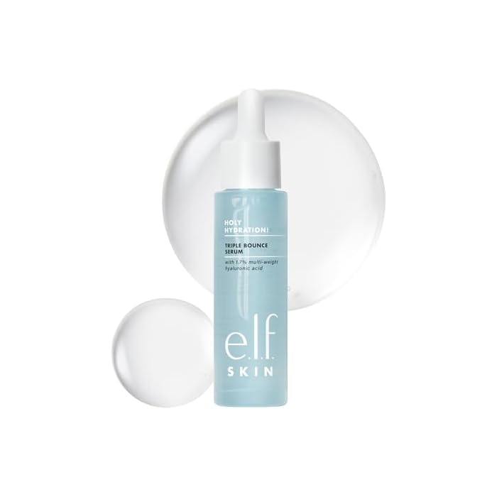 e.l.f. SKIN Holy Hydration! Triple Bounce Serum, 1.7% Hyaluronic Acid Serum For Plump, Bouncy Skin, Moisturizing & Hydrating, Vegan & Cruelty-Free