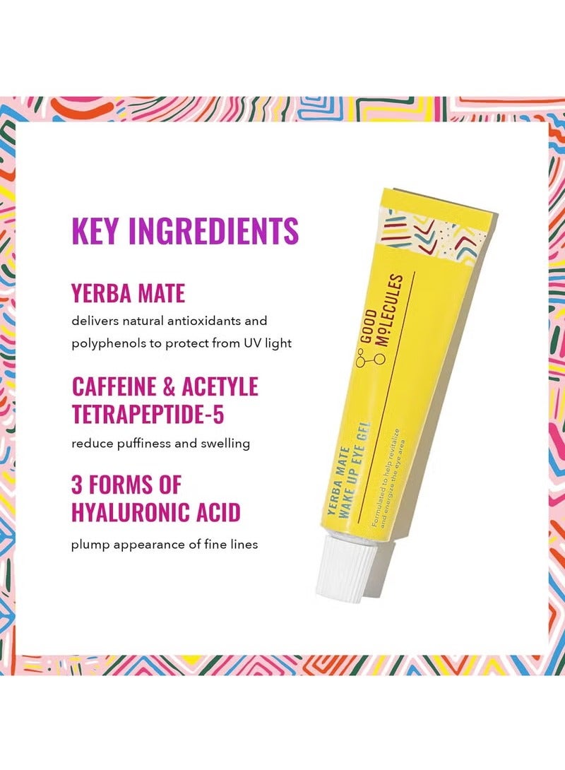 Good Molecules Yerba Mate Wake Up Eye Gel - Yerba Mate, Hyaluronic Acid and Caffeine to Hydrate, Minimize Puffiness and Swelling - Skincare for Face - Image 3