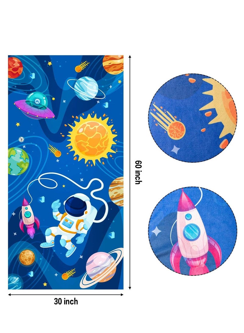 SYOSI Beach Towel for Kids, Super Absorbent Quick Dry Microfiber Beach Towel, Astronaut Print Pattern Beach Towel, Children Beach Blanket for Bath Sport Travel Beach Swimming Camping (30 X 60 Inch) - Image 3