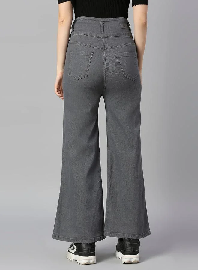 HIGH STAR HIGH STAR High Rise Light Wash Wide Leg Jeans