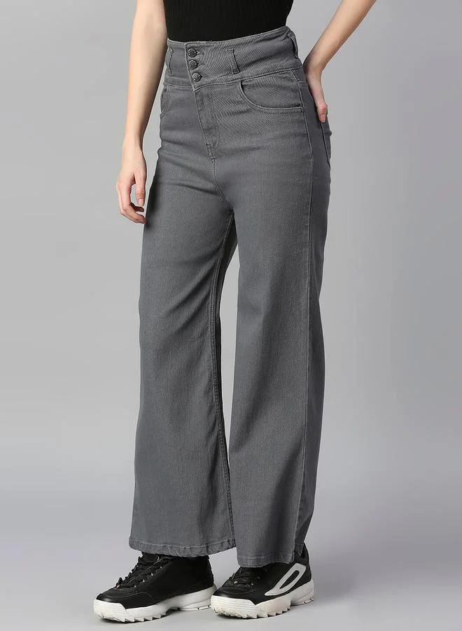 HIGH STAR HIGH STAR High Rise Light Wash Wide Leg Jeans
