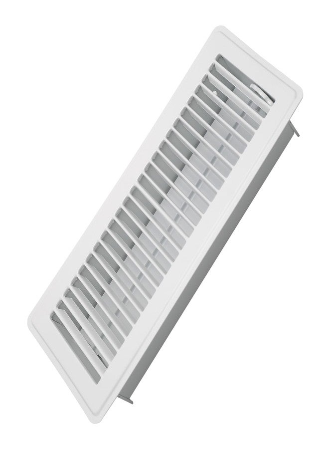 Howeall 4" x 12" Floor Register - Heavy Duty Steel Walkable Floor Vents - Easy Adjust Air Supply Lever - Vent Covers for Home (White) - Image 1
