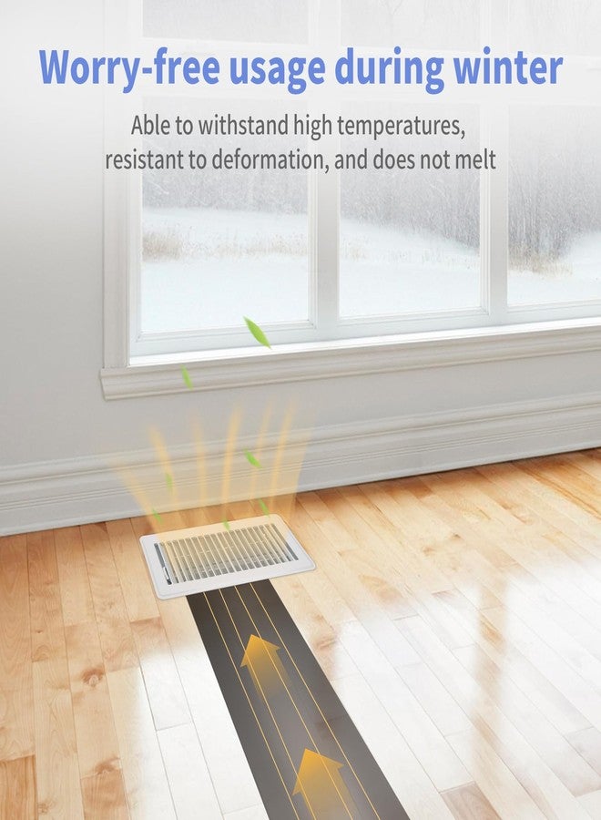 Howeall 4" x 12" Floor Register - Heavy Duty Steel Walkable Floor Vents - Easy Adjust Air Supply Lever - Vent Covers for Home (White) - Image 5