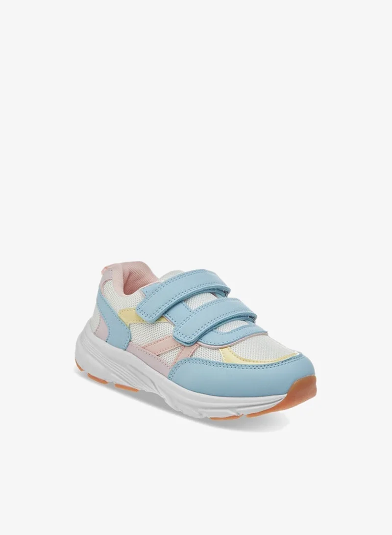 JUNIORS Girls Panelled Sneakers with Hook and Loop Closure