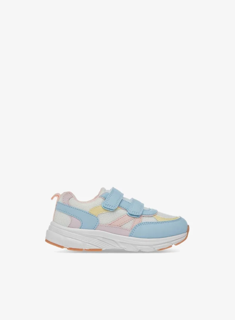 JUNIORS Girls Panelled Sneakers with Hook and Loop Closure