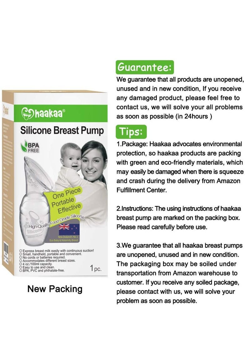 هاكا مضخة الثدي اليدوية من هاكا، 4 أونصة/100 مل للرضاعة الطبيعية | جمع حليب الثدي دون عناء | لا توجد قاعدة شفط، آلة ضخ الحليب مريحة ومحمولة - Image 4