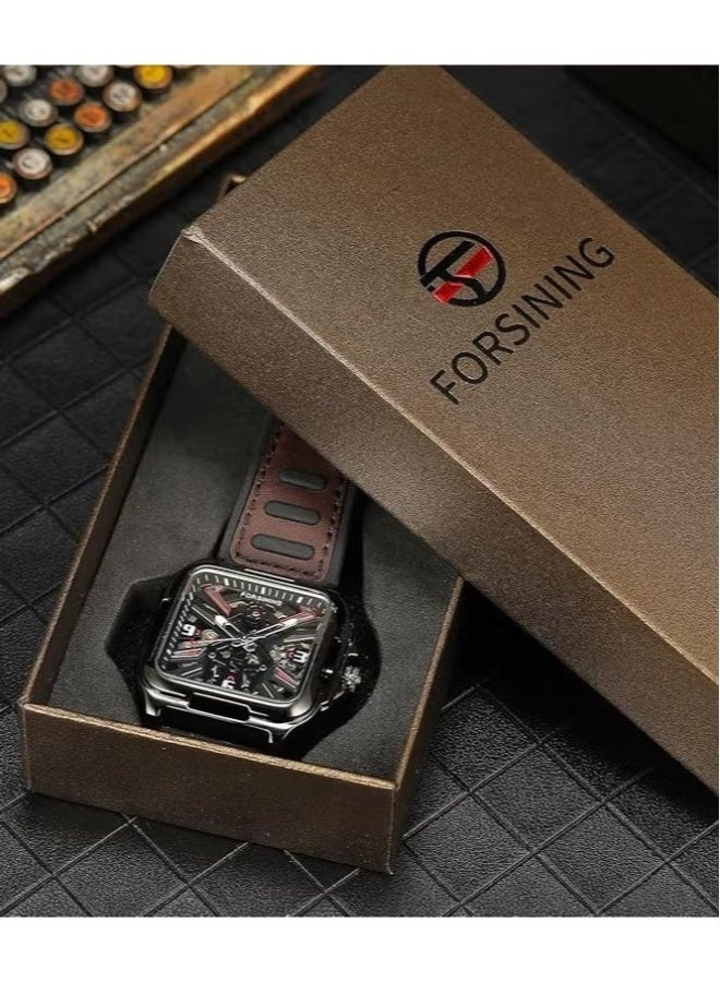 FORSINING Watches for Men Watch Leather Strap Luxury Luminous Water Resistant Automatic Mechanical Wristwatch 1008 - Image 2