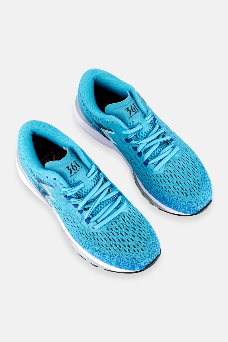 361 Degrees أحذية جري نسائية عريضة بحبال 4، مجموعة أزرق/أبيض - Image 4