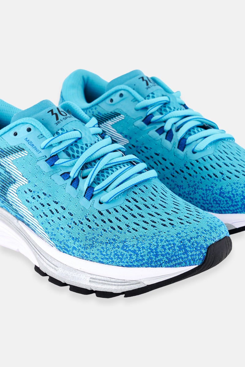 361 Degrees أحذية جري نسائية عريضة بحبال 4، مجموعة أزرق/أبيض - Image 3