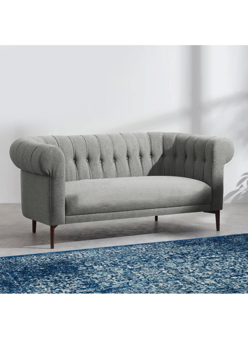 Karnak Classic Rolled 2 Seater Fabric Sofa – Light Grey