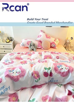 Rcan 3 Piece School Season Duvet Cover Set College Style Cartoon Print  Kids Bedding Quilt Cover Sheet Pillow Covers  Set for Dormitory Single Bed Children's Bed for Boys Girls 150x200cm/ 59x78.7In  - Image 5