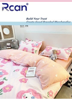 Rcan 3 Piece School Season Duvet Cover Set College Style Cartoon Print  Kids Bedding Quilt Cover Sheet Pillow Covers  Set for Dormitory Single Bed Children's Bed for Boys Girls 150x200cm/ 59x78.7In  - Image 3
