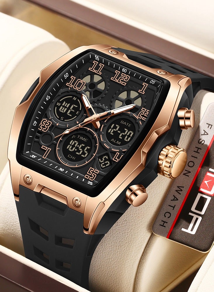 ساندا ساعة إلكترونية رجالية رياضية متعددة الوظائف مقاومة للماء مزودة بإضاءة ليلية - Image 1