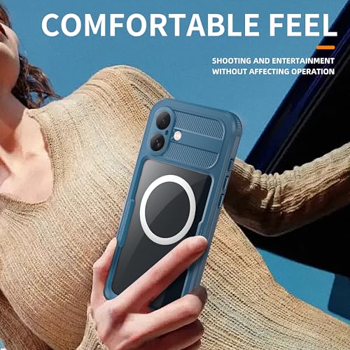 Omio Designed for iPhone 16 Waterproof Case Compatible with MagSafe, Magnetic Waterproof Full Body IP68 Underwater Case Built-in Screen Protector Military Grade Shockproof Case for Men Women Teal - Image 5
