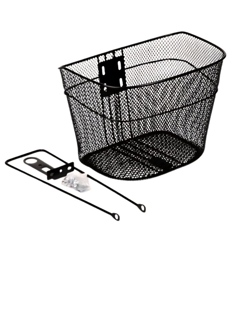Bicycle Front Basket, Metal Wire, Black - Image 3