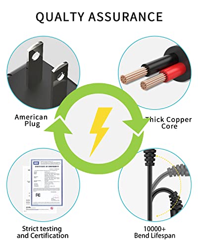 LitStar 9V 2A AC Adapter, 6ft Cord, 5.5mm x 2.1mm & 2.5mm Barrel Jack, 100V-240V Input, 9V 2A Output, Advanced Safety Protections, Compatible with Routers, LED Strip Lights, Speakers & More - Image 3