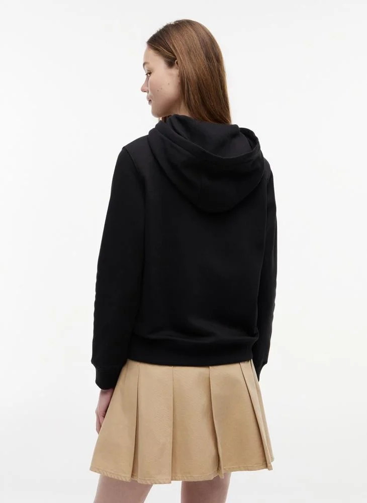 Tommy Jeans Zip-Thru Brushed Fleece Drawstring Hoody